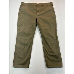 J.crew Women's Crop Pants Vintage Straight ‎ Green High Rise Stretch Petites 31P